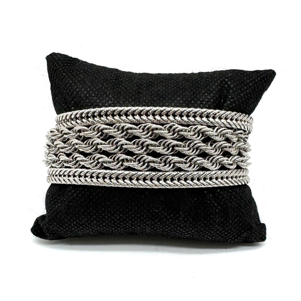 Monet Multi-Chain Silvertone Textured Bracelet - Picture 2 of 13